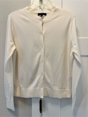 Banana Republic Cream Button-Front Crewneck Cardigan size L